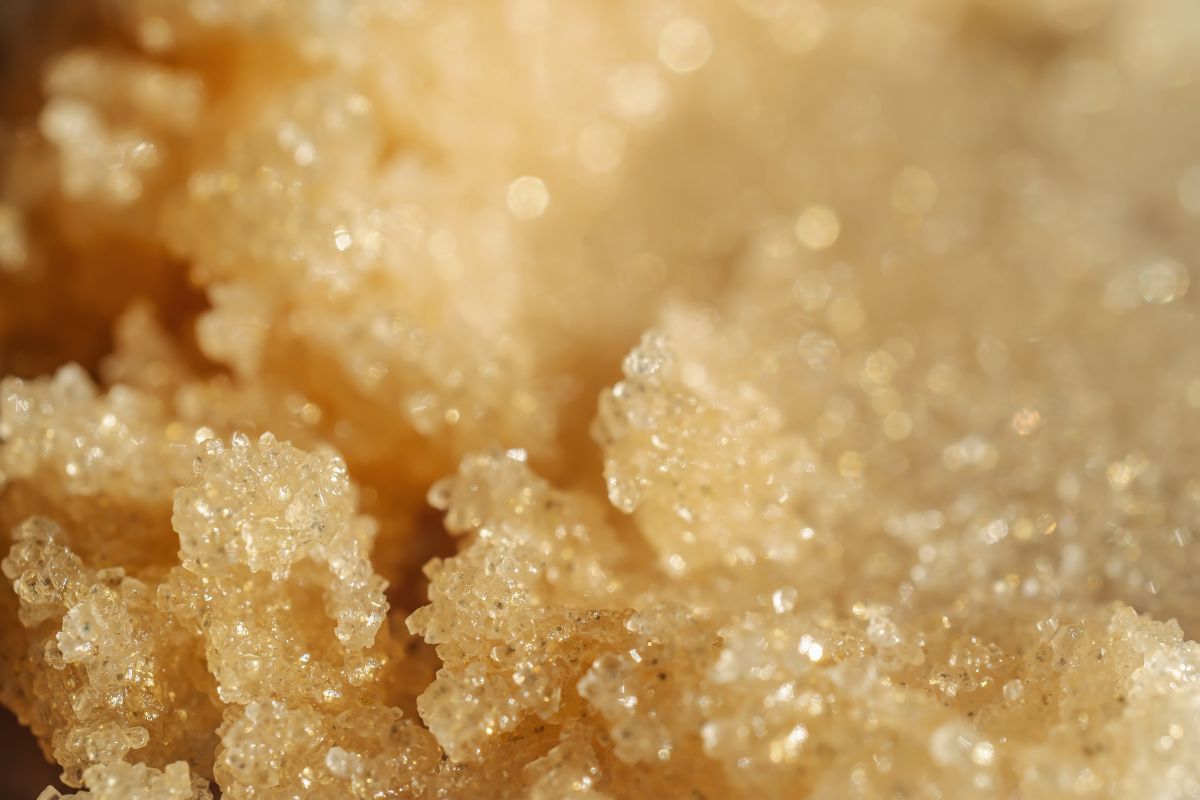 close up of homemade sugar scrub